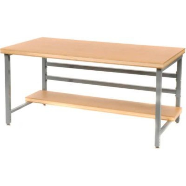 Built Rite Br Stationary 72" X 30" Shop Top Square Edge Workbench - Gray DSB3063126-GY